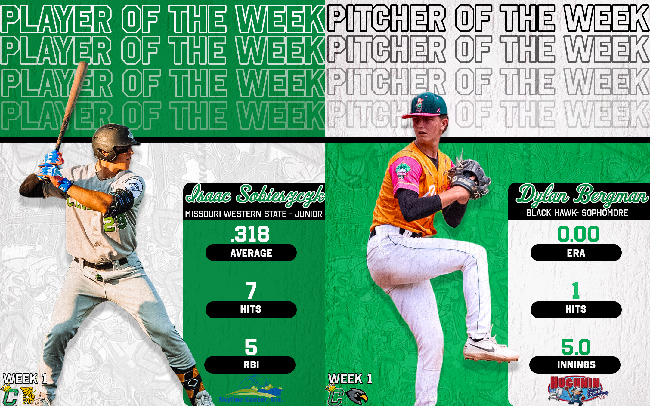 Week 1 Player and Pitcher of the Week