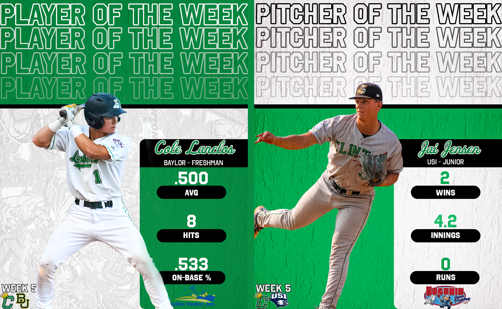 Week 5 Skyline Center Player and Hugunin Sewer &amp; Plumbing Pitcher of the Week!